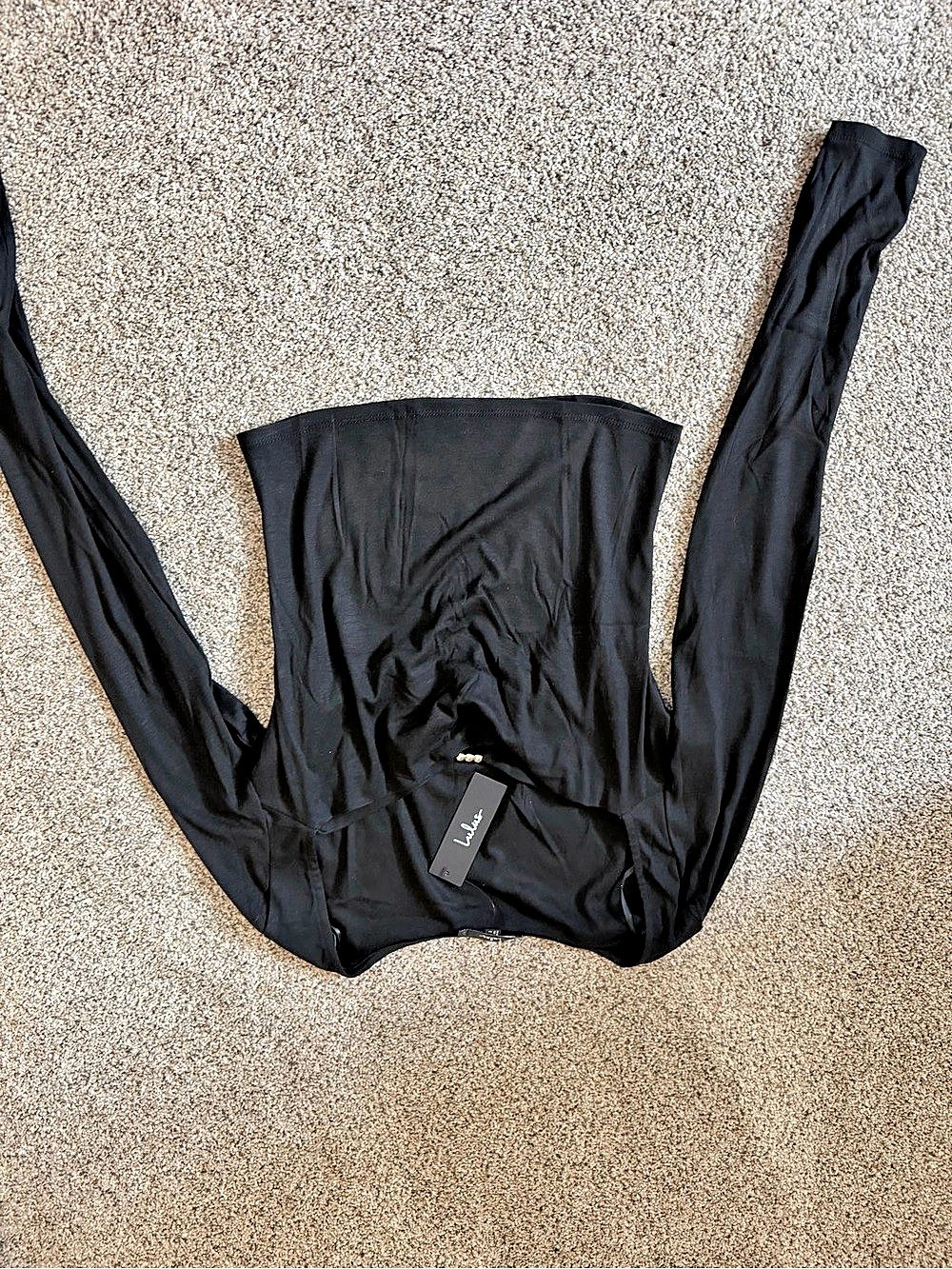 Lulus Long Sleeve Mini Dress in Black Size Medium NWT